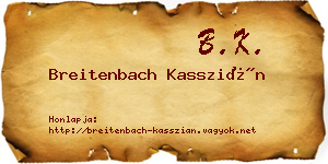 Breitenbach Kasszián névjegykártya